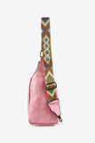 Adjustable Strap Faux Leather Sling Bag