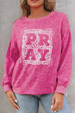 Rose Mineral Wash PRAY Leopard Sweatshirt