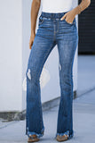 Frayed Tassel Flared Jeans