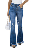 Frayed Tassel Flared Jeans