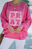 Rose Mineral Wash PRAY Leopard Sweatshirt