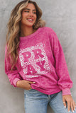 Rose Mineral Wash PRAY Leopard Sweatshirt