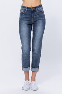 Judy Blue  High Rise Bleach Splash Boyfriend Jeans