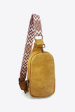 Adjustable Strap Faux Leather Sling Bag