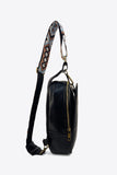 Adjustable Strap Faux Leather Sling Bag