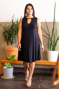 Black Dress With Keyhole Detail