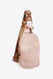 Adjustable Strap Faux Leather Sling Bag