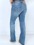 Judy Blue Mid-Rise w/ Raw Hem Bootcut Jeans