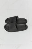 Around Me Open Toe Slide in Black