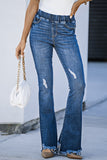 Frayed Tassel Flared Jeans