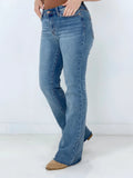 Judy Blue Mid-Rise w/ Raw Hem Bootcut Jeans