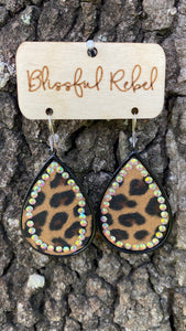 Leopard Teardrop Earrings