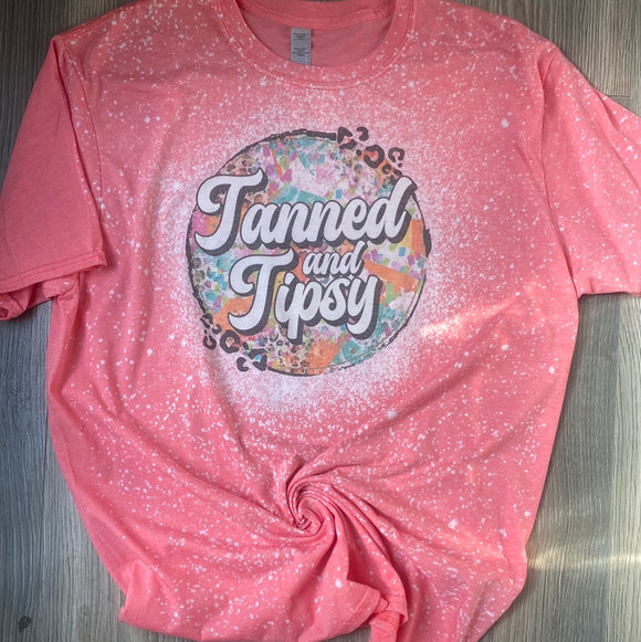 Tan & Tipsy Bleached T-Shirt