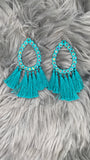 Fringe teardrop bling earrings