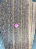 Natural Druzy Stone Round Necklace