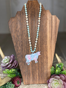 Cow Embellished Beaded necklace