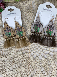 Leopard Cactus Cow Tag Tassel Earrings