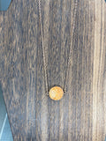 Natural Druzy Stone Round Necklace