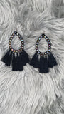 Fringe teardrop bling earrings