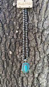 Oval Concho beaded necklace