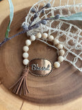 Beaded "Faith/Grace/Blessed" Bracelet