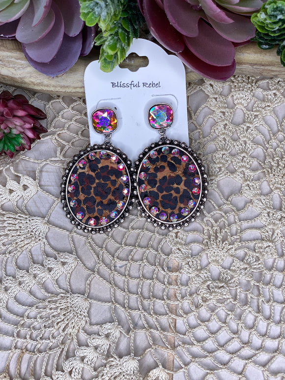 Leopard Bling Earrings