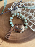 Beaded "Faith/Grace/Blessed" Bracelet