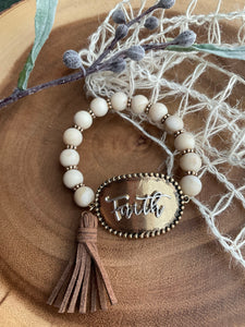 Beaded "Faith/Grace/Blessed" Bracelet