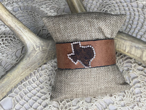 Texas With Crystals Faux leather Bracelet