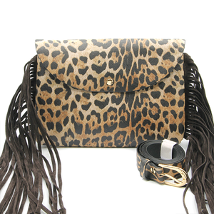 Crossbody/Belt Leopard Bag with Fringe